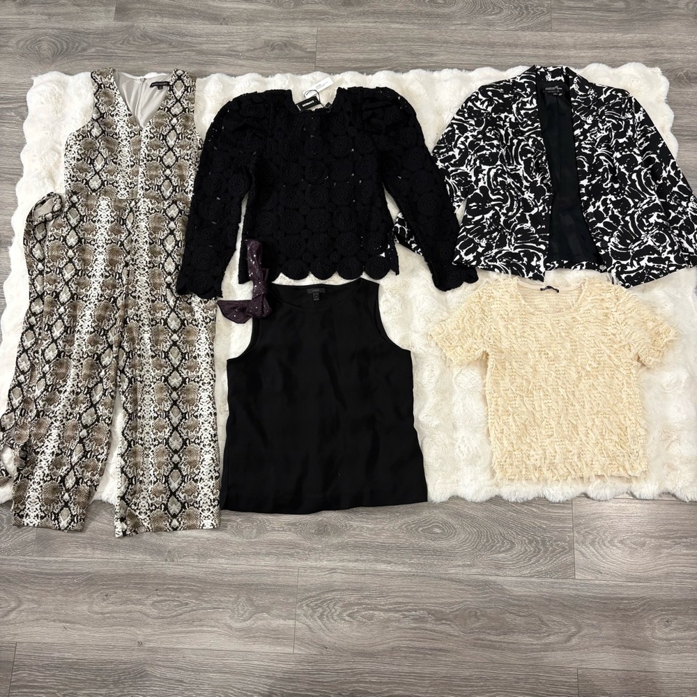 BananaRepublic|J.Crew|zara|Express|JonesNY lot 5 tops jumpsuit blazer small